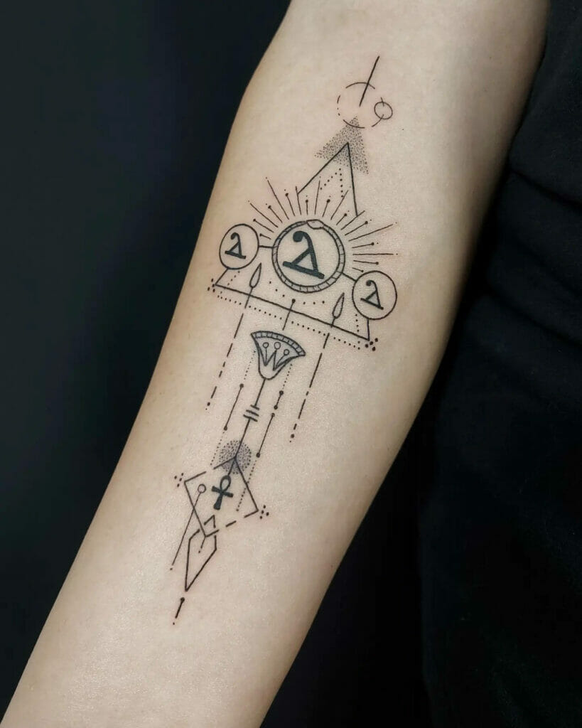 Egyptian Symbol And Number Tattoo