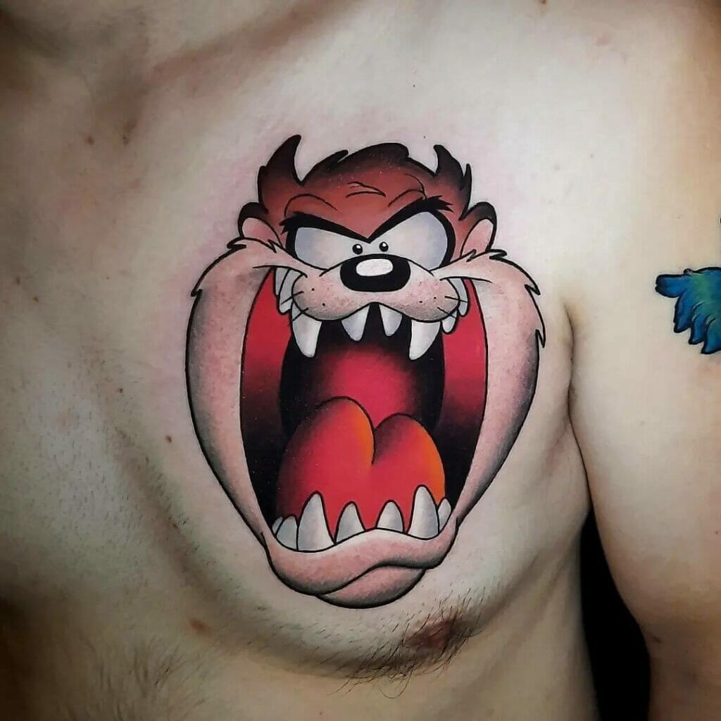 The Scary Cartoon Character Tasmanian Devil Tattoo