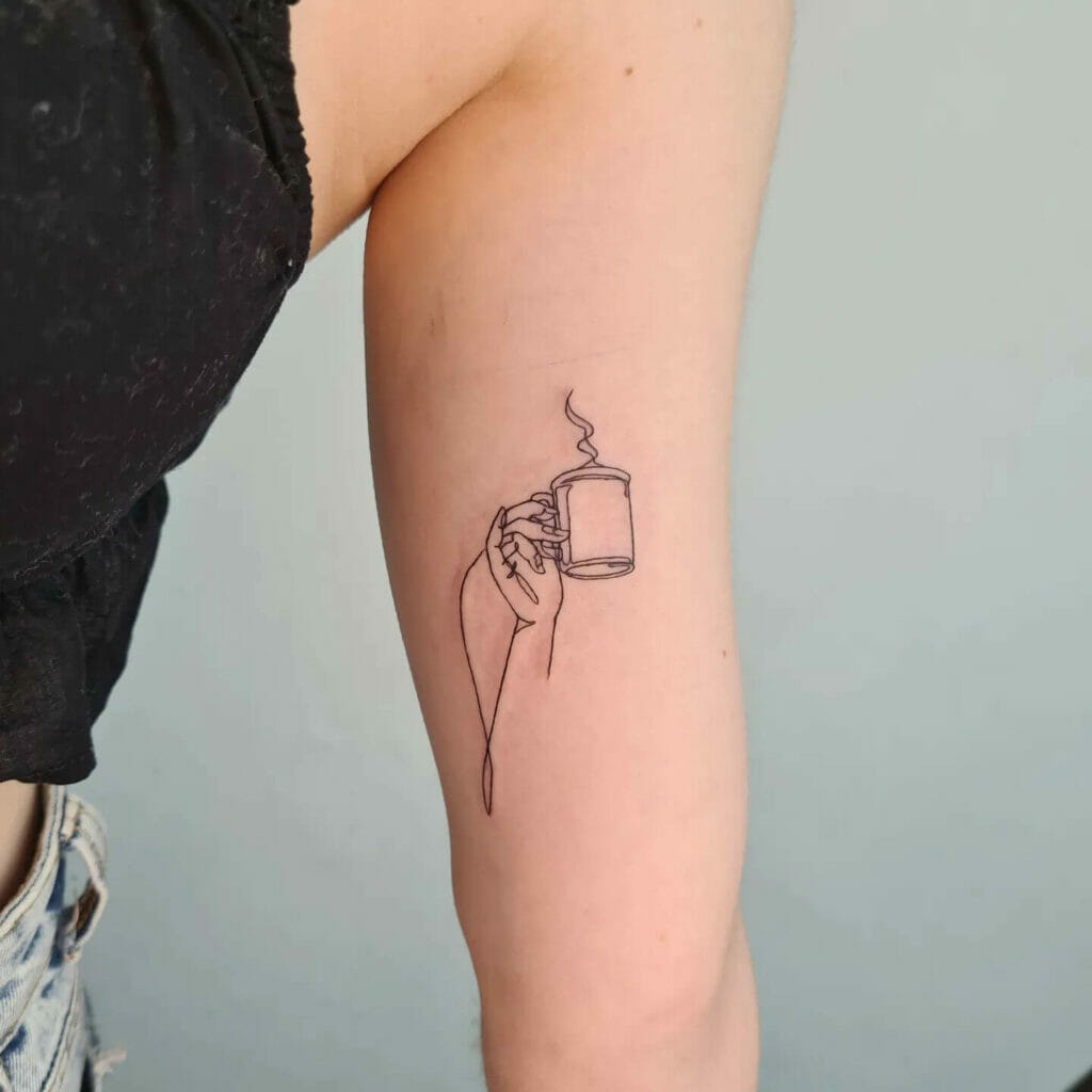 Usual Gesture-Inspired Outline Tattoo