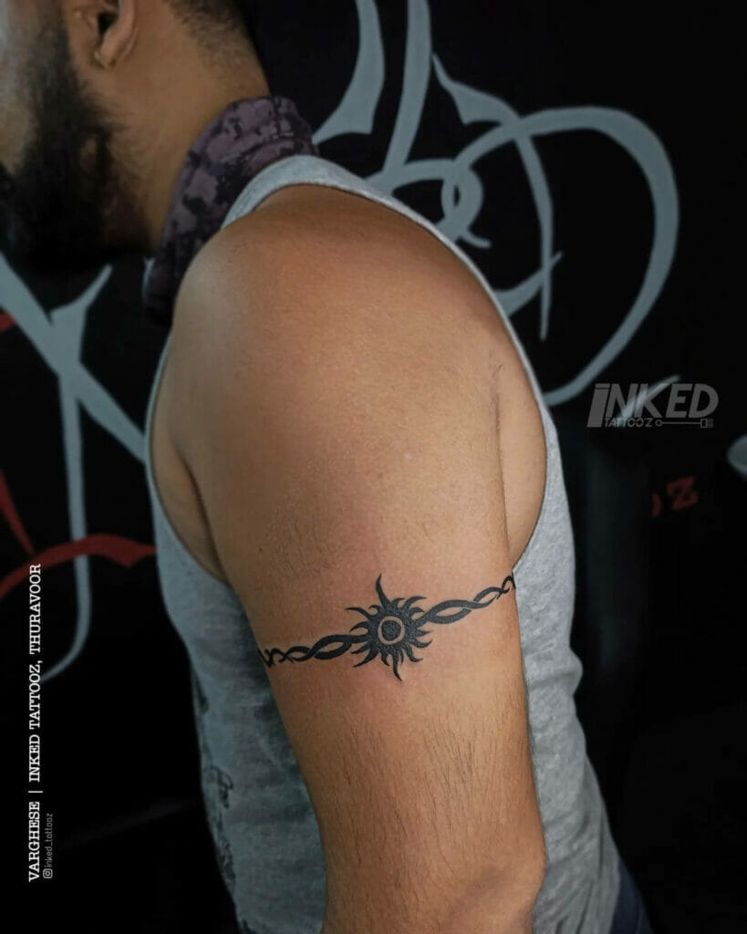 Tribal Sun Hand Tattoo