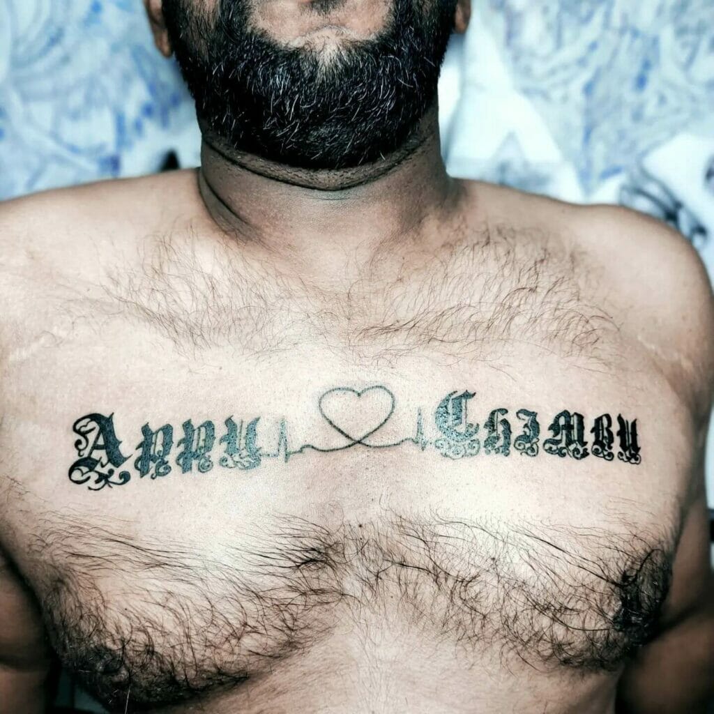 Heart-Shaped Chest Tattoo