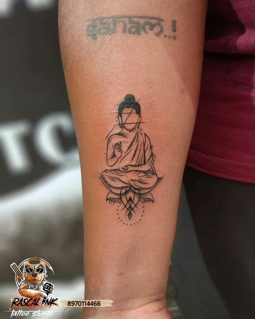 The Small Buddha Art Tattoo On ArmThe Small Buddha Art Tattoo On Arm