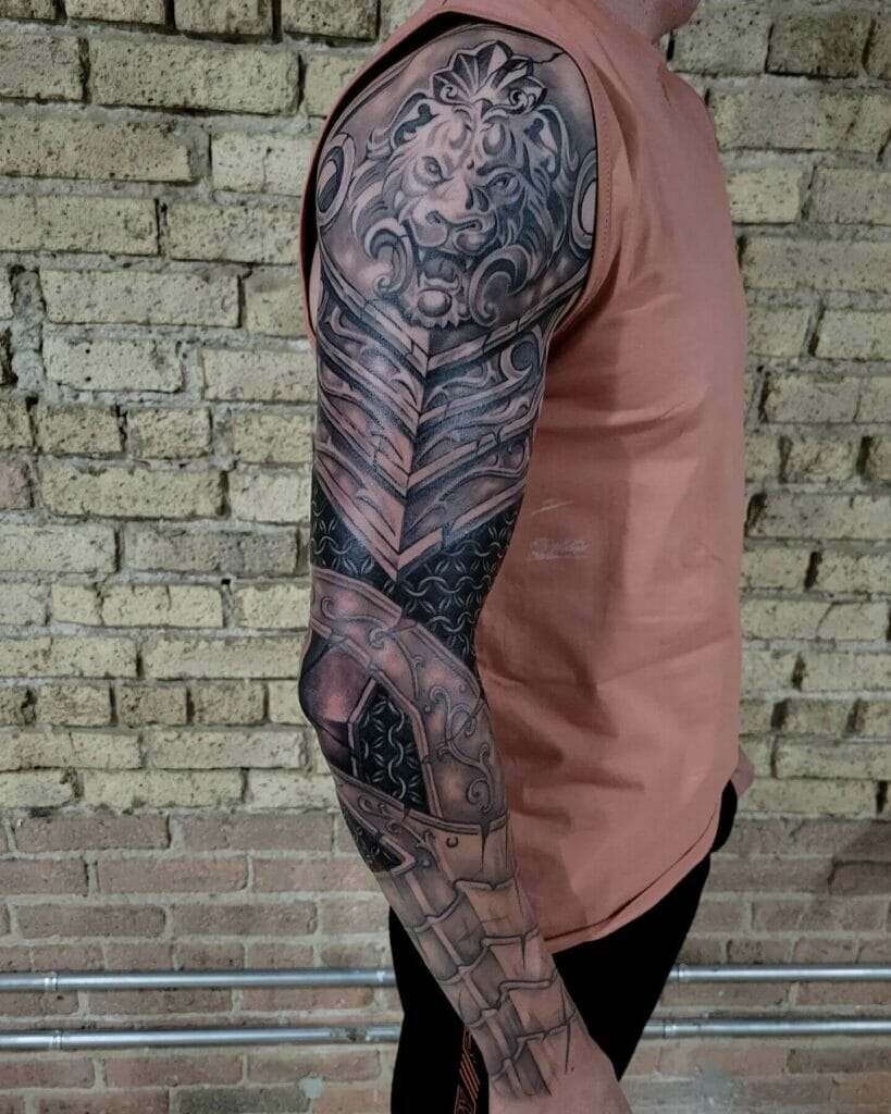Full Sleeve Armor Tattoo