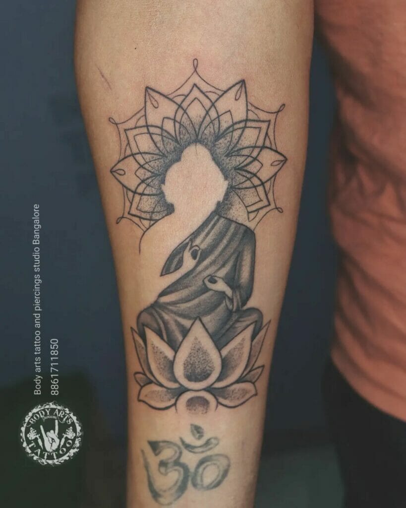 The Buddha Silhouette Tattoo On Hand