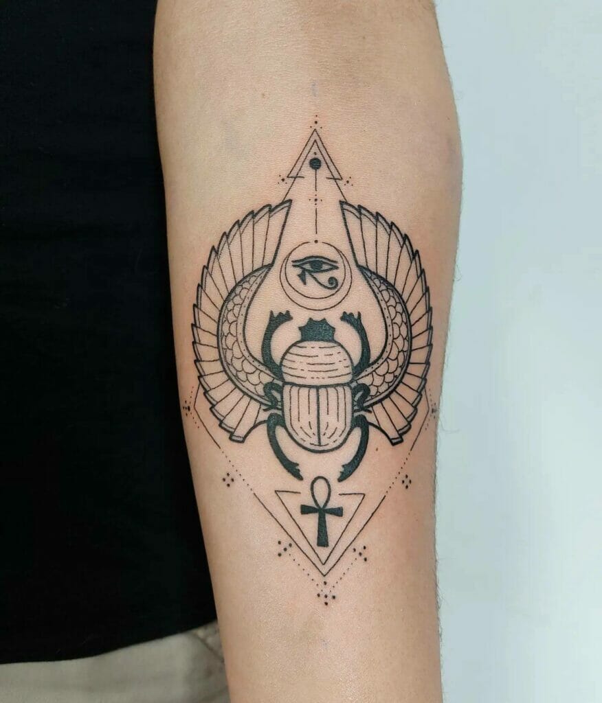 Hieroglyphic Beetle Tattoo