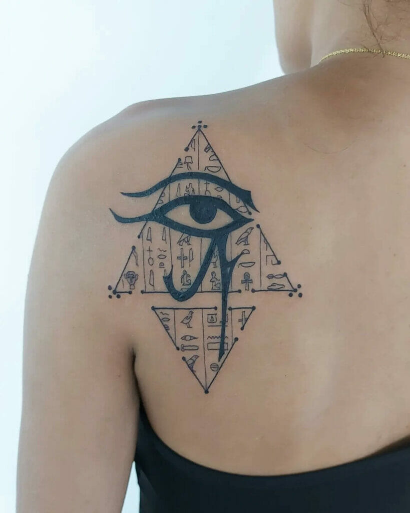 Geometric Eye Of Horus Tattoo