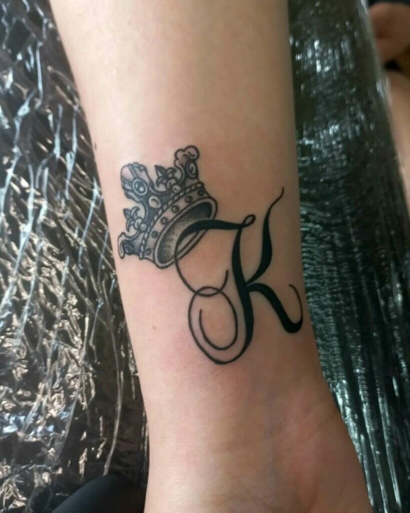 Crown Letter K Tattoo