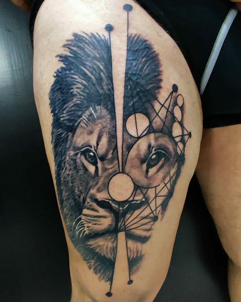 Lioness Tattoo On Thigh