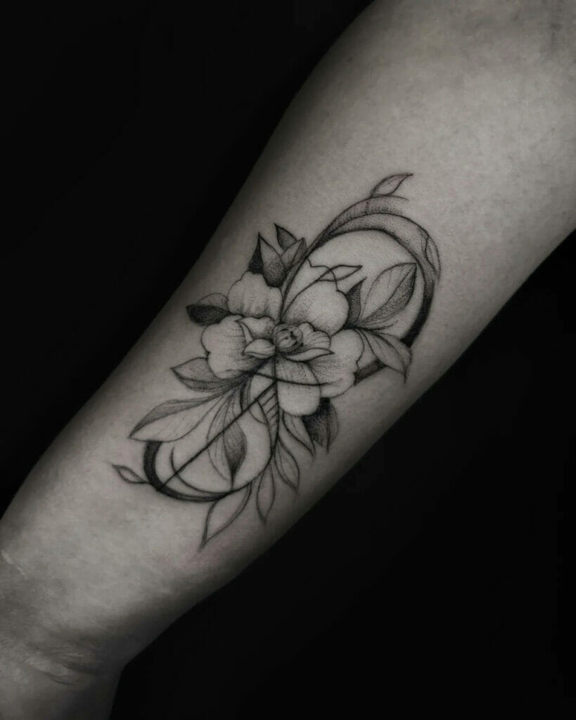 Floral Infinity Tattoo On Wrist