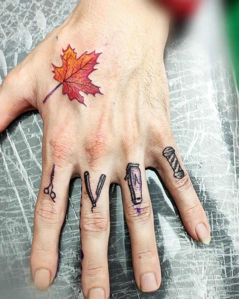 Barber Finger Tattoo