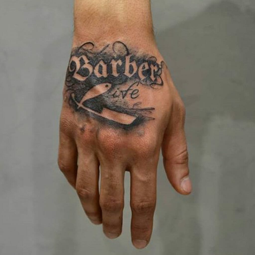 Barber Word Tattoo