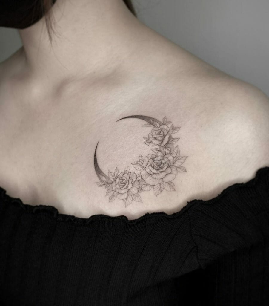 Best Moon Flower Tattoo