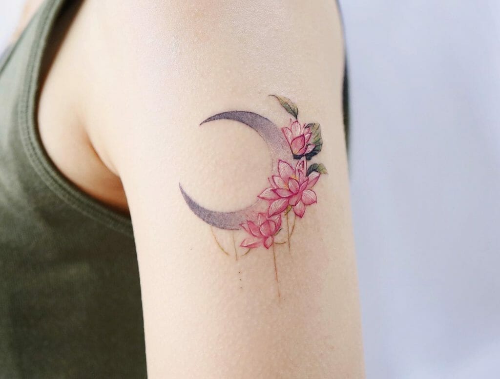 Best Moon Flower Tattoo Ideas