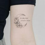 Best Moon with Flowers Tattoo ideas