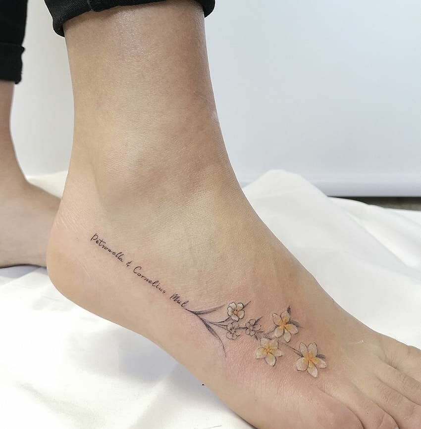 Floral Tattoo One Foot Ideas