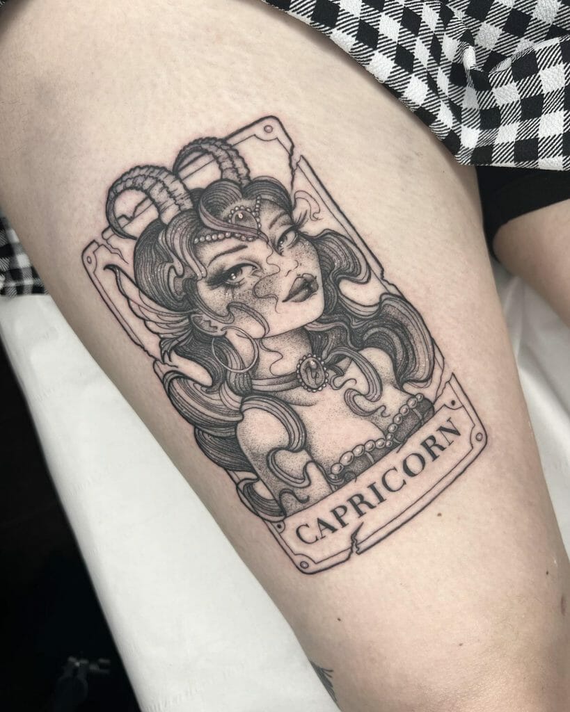 Girly Capricorn Sign Tattoo