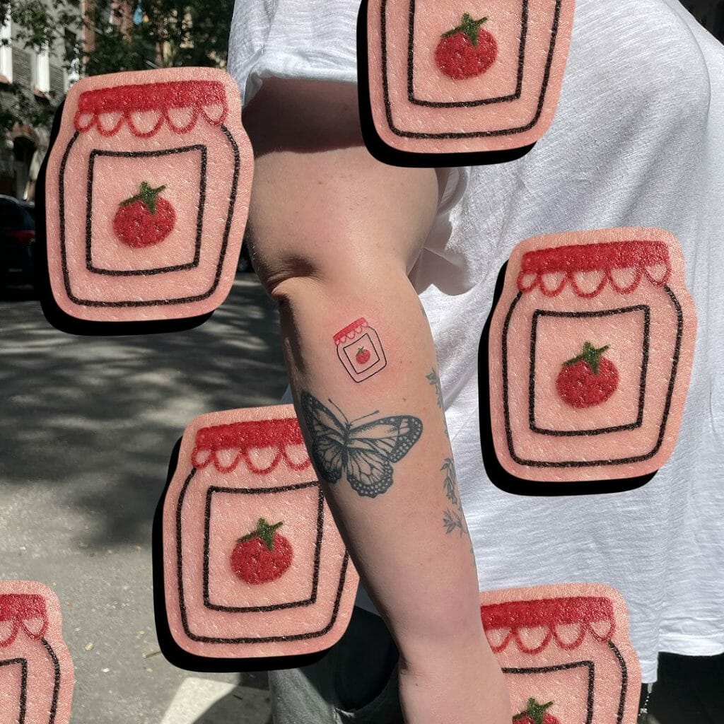 Handpoke Grandma's Jar Tattoo