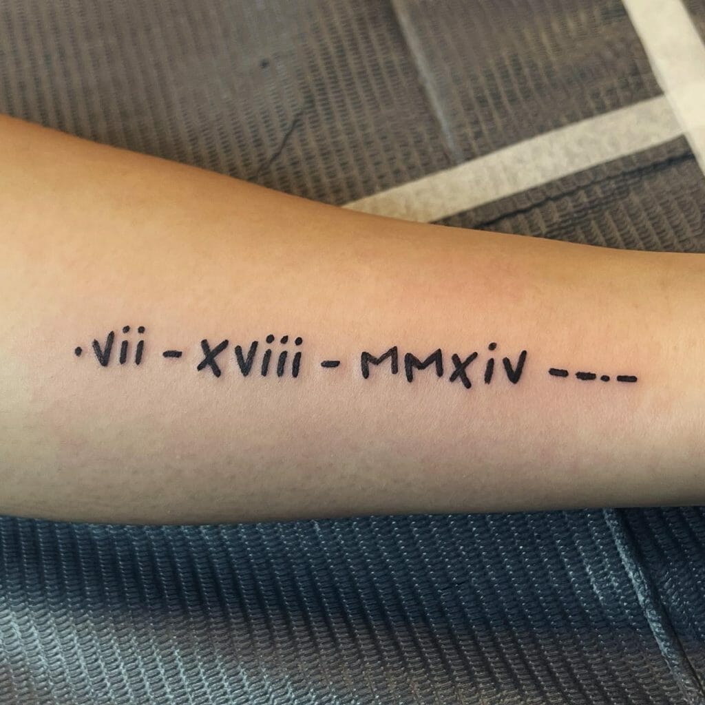 Handwritten Roman Numeral Tattoos