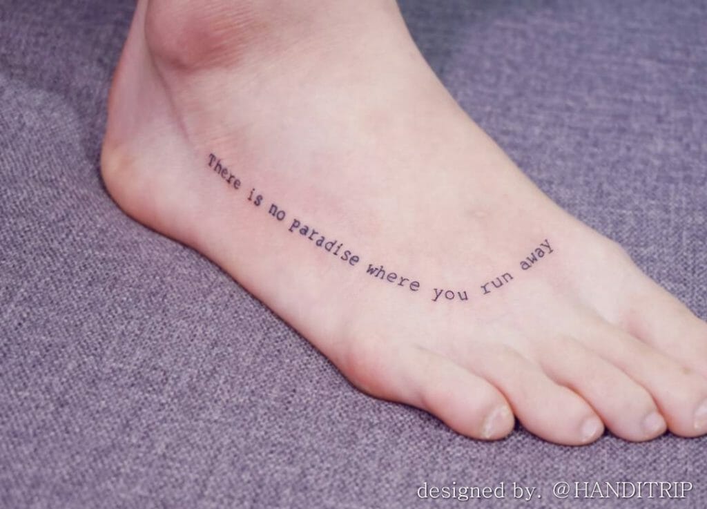 Lettering Foot Tattoo Quotes