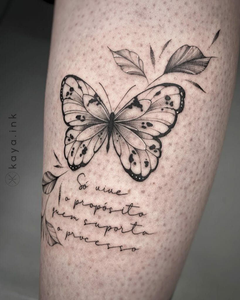 Meaningful Black Butterfly Tattoo