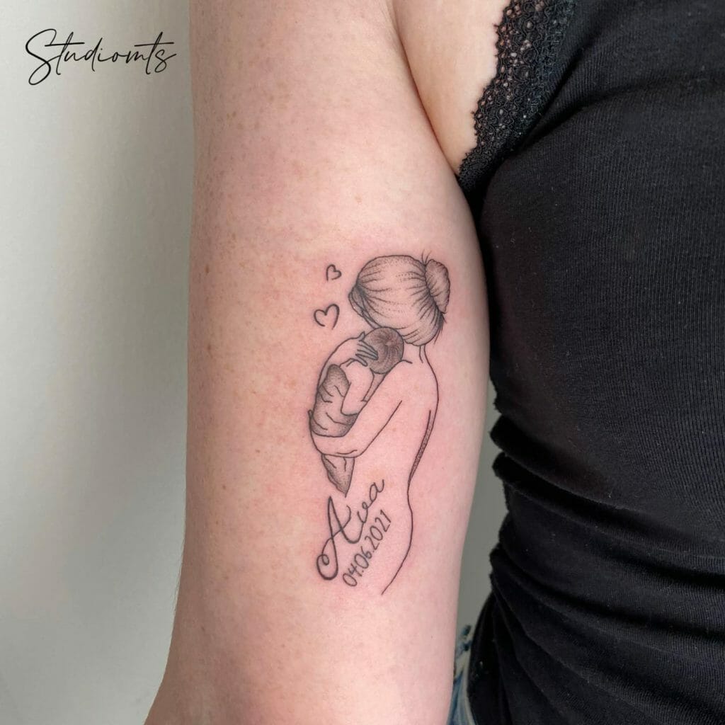 Mother Holding Baby Tattoo