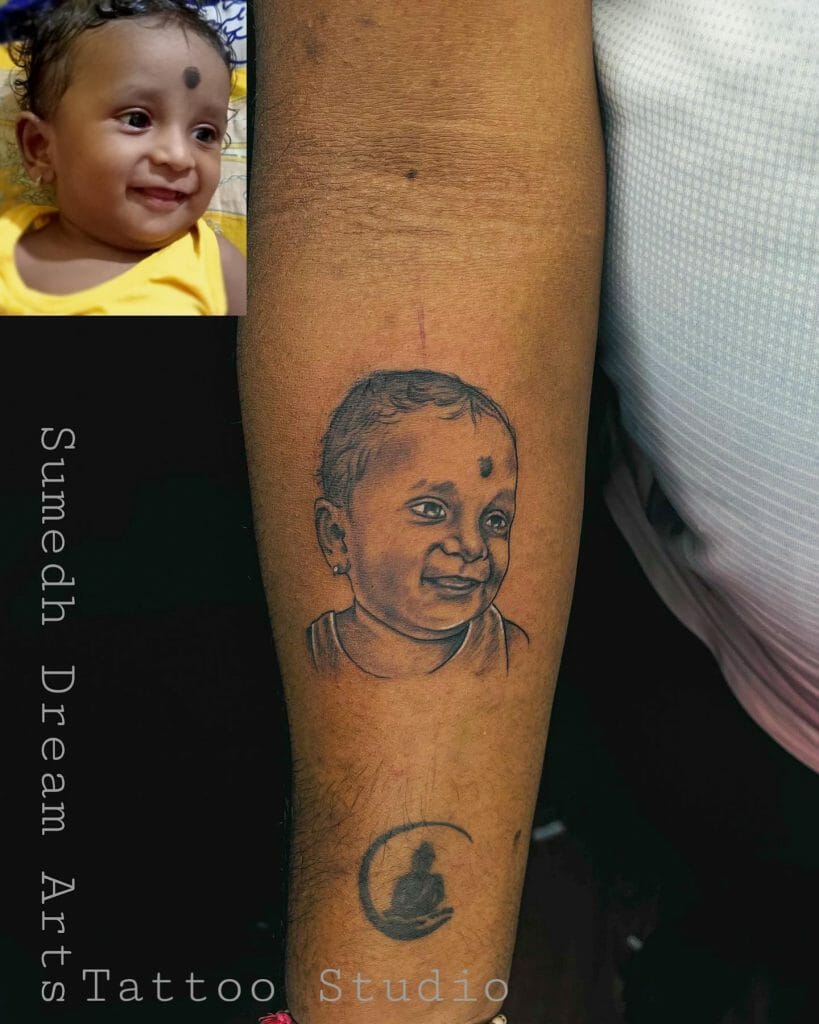 Portrait Tattoo Of Child