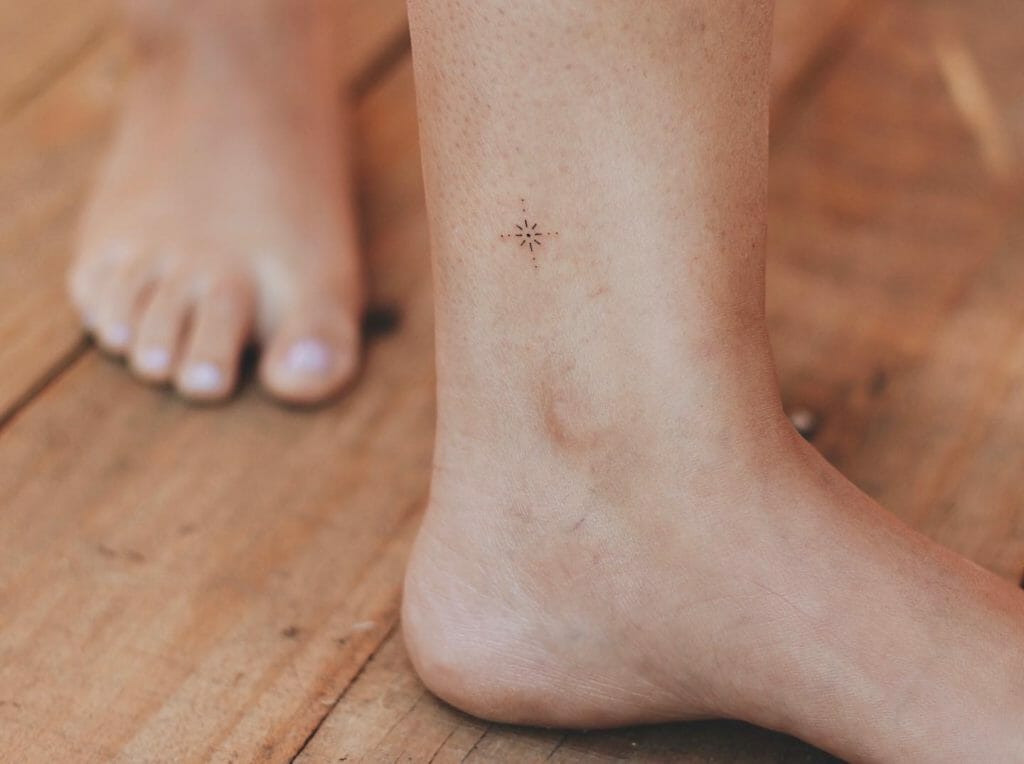 Small Star Tattoo On Foot