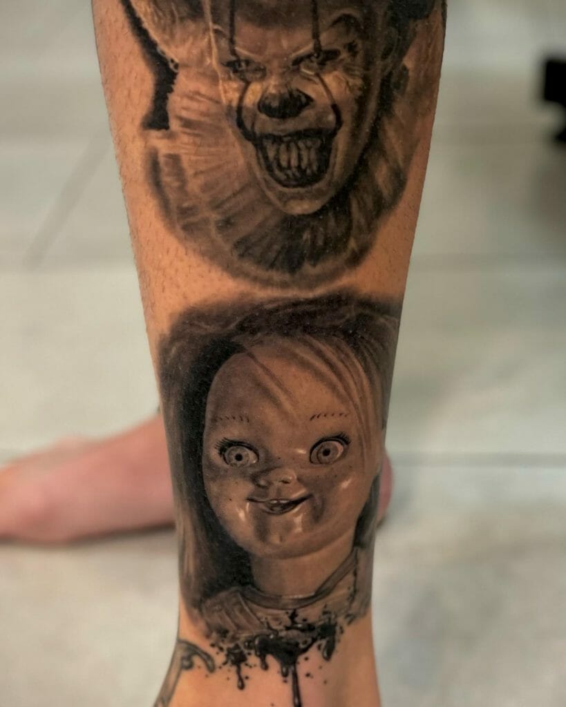 Smiling Chucky Realistic Tattoo Design