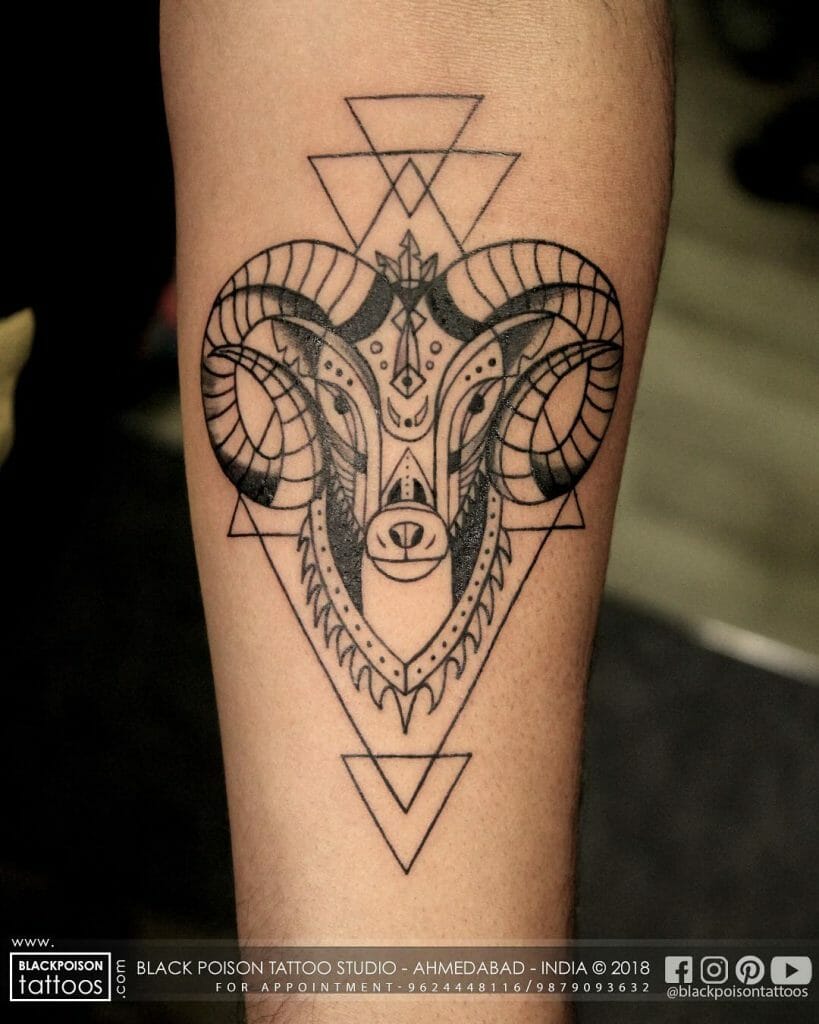 Stunning Capricorn Tattoos In Geometric Patterns