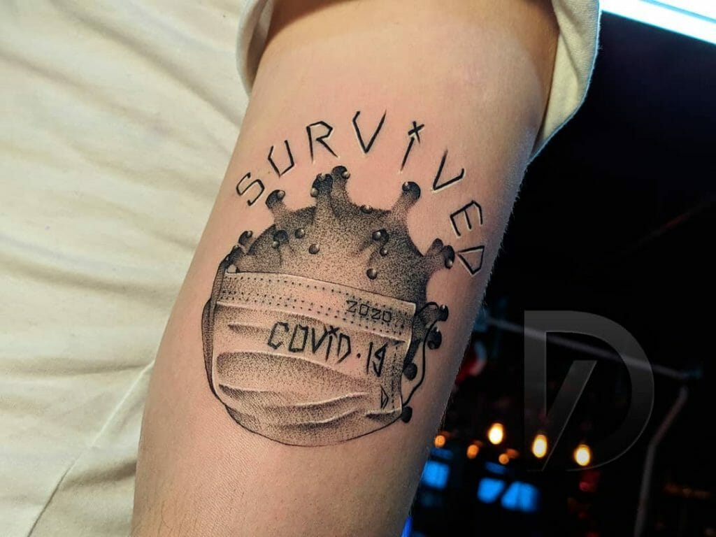 Survived Covid Tattoo Tattooed On Arm