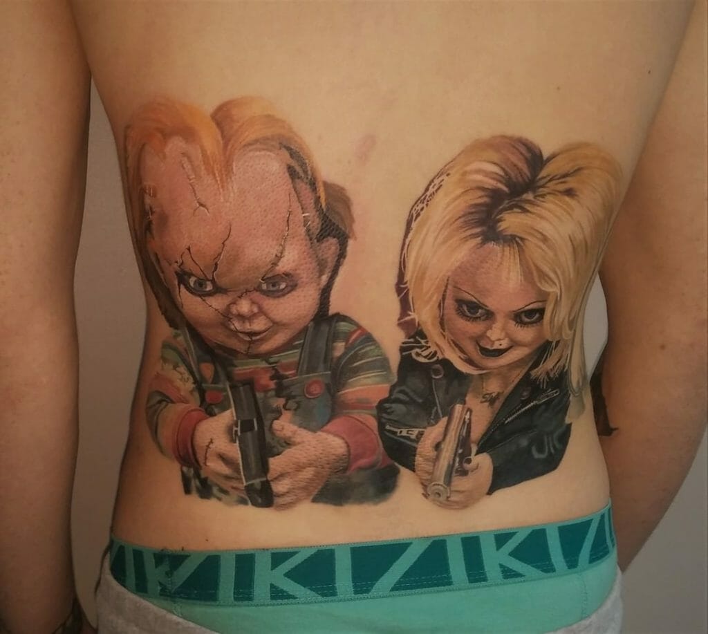Tiffany And Chucky Tattoo For Back