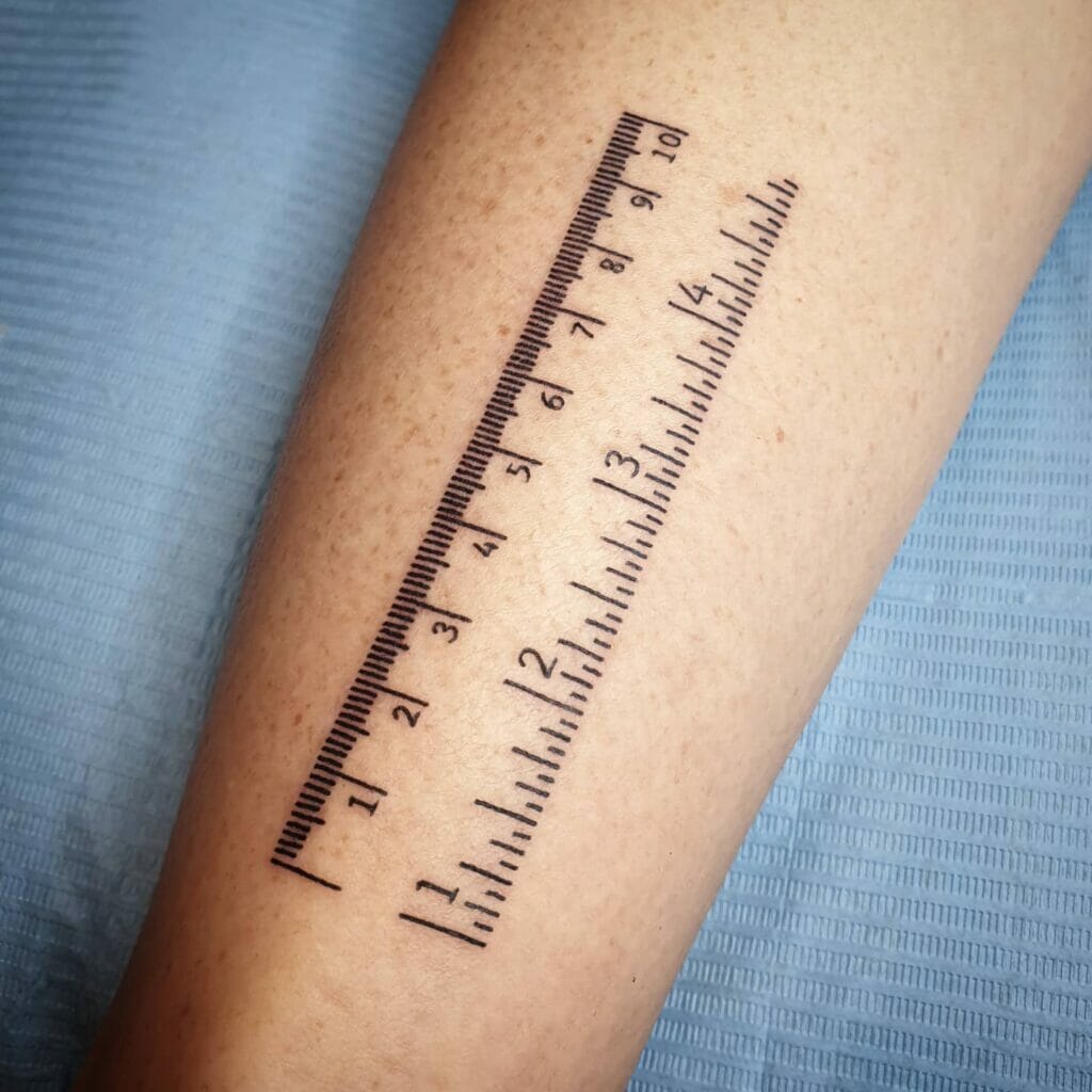 10 cm Ruler Tattoo Drawn To Precision