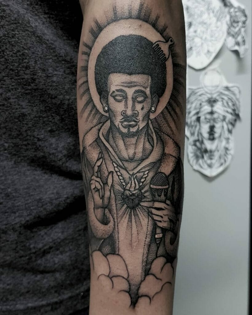 African American Black Jesus Tattoo Design