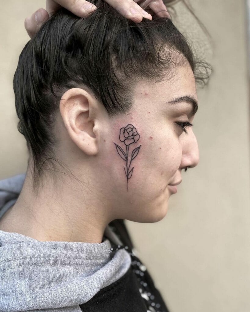 Rose Outline Tattoos