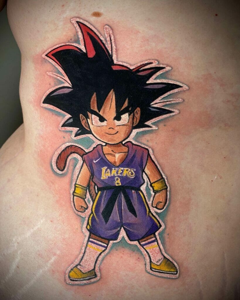 Dragonball Z Lakers Basketball Tattoo Design