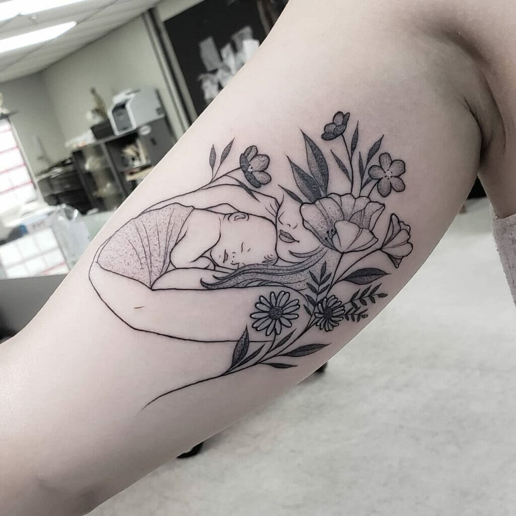 Aesthetic And Artistic Looking Motherhood Inspired Tattoo