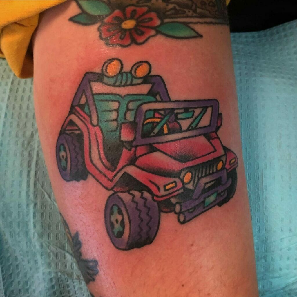 Colorful Jeep Tattoo