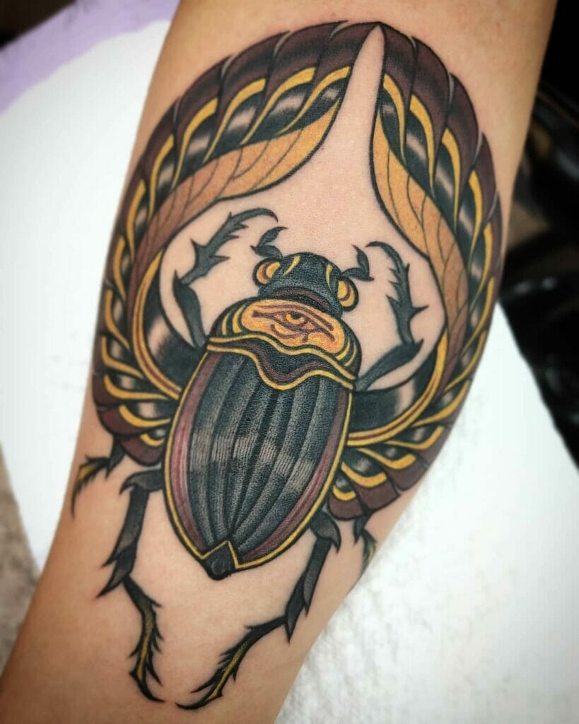 Scarab Beetle Tattoo For Forearm
