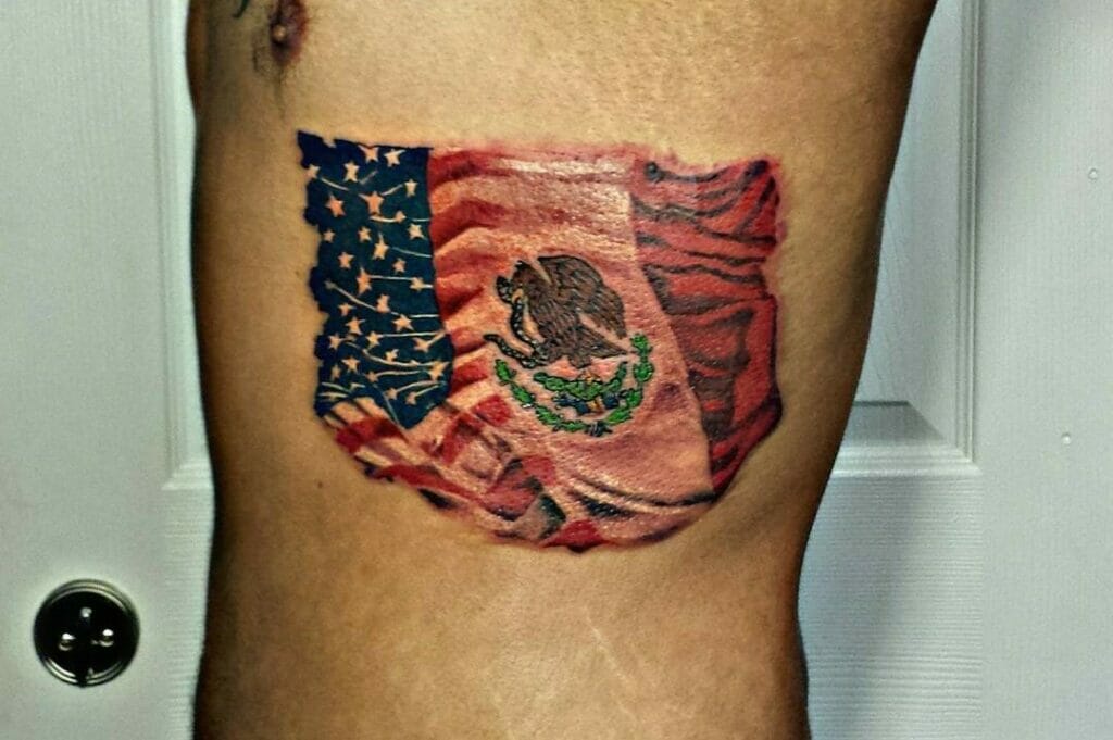 Mexican American Flag Tattoo