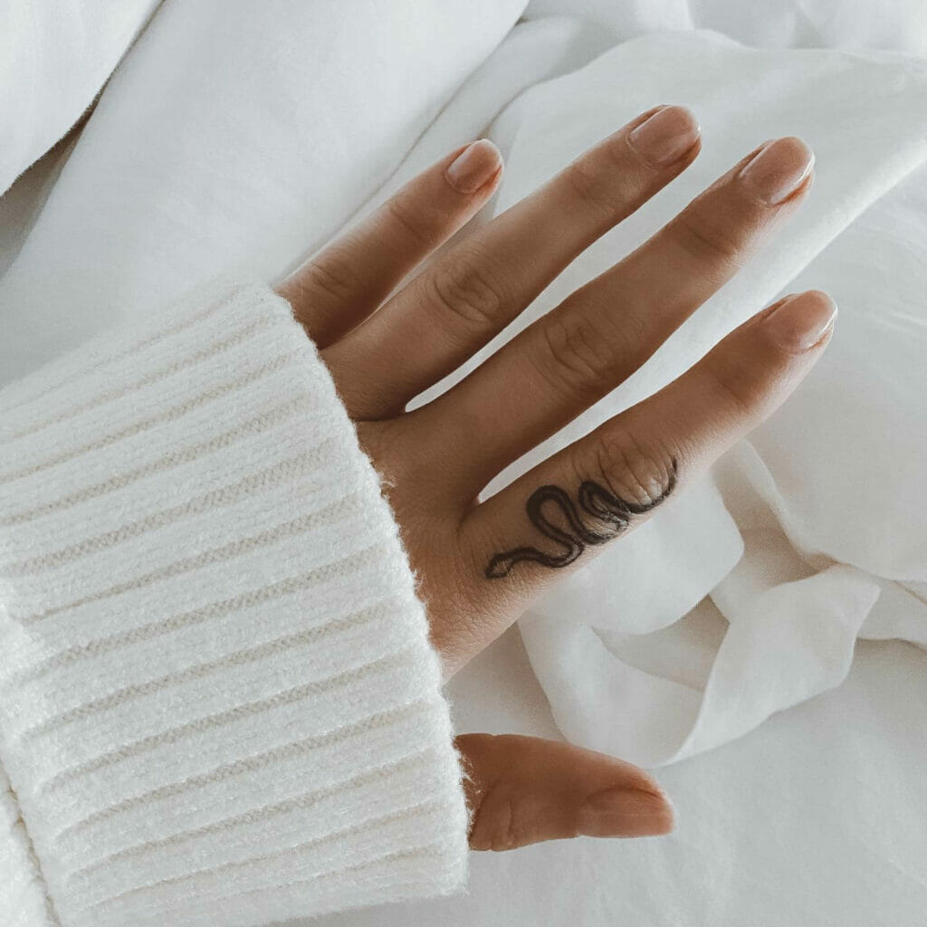 Marvelous And Astonishing Finger Small Snake Tattoo