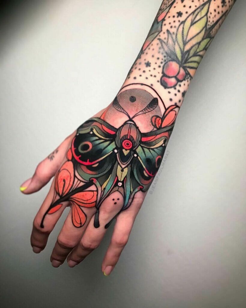 Neo-Traditional Butterfly Cover-Up Tattoo