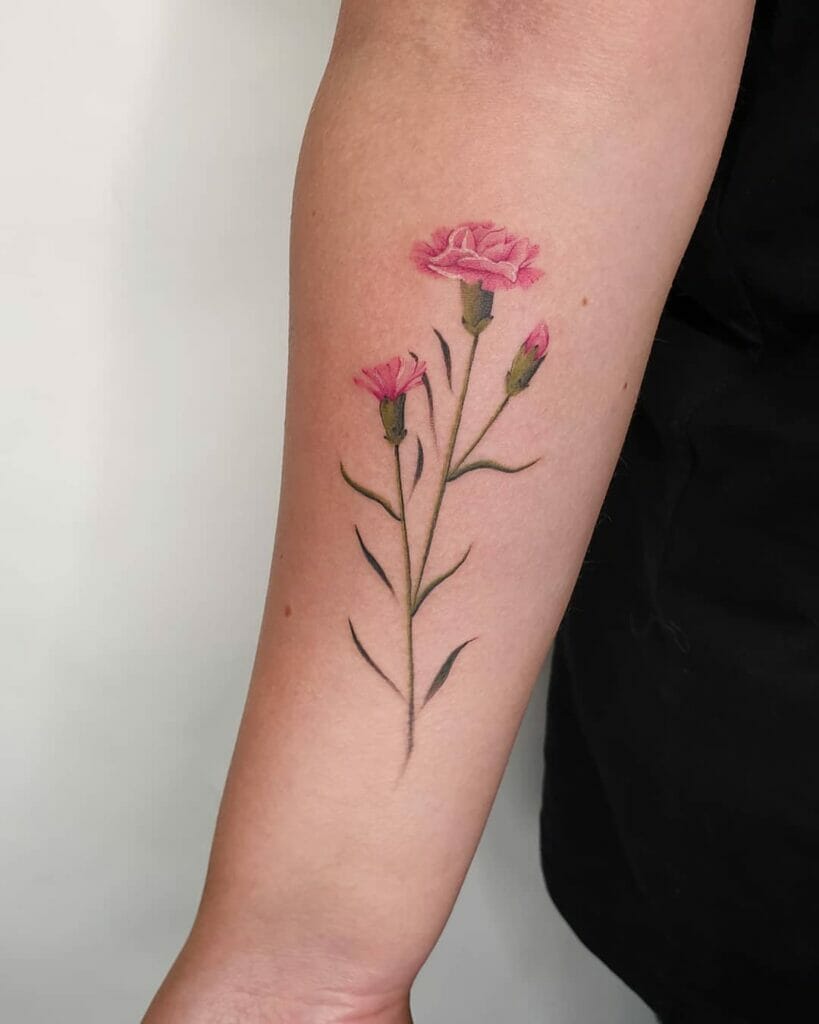 January Birth Flower Tattoo On Forearm