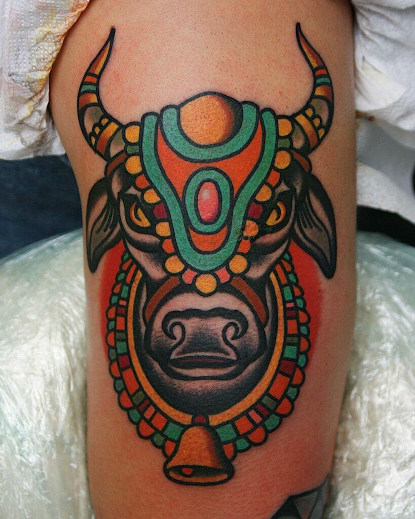 Mythical Traditional Ox Tattoo Designs