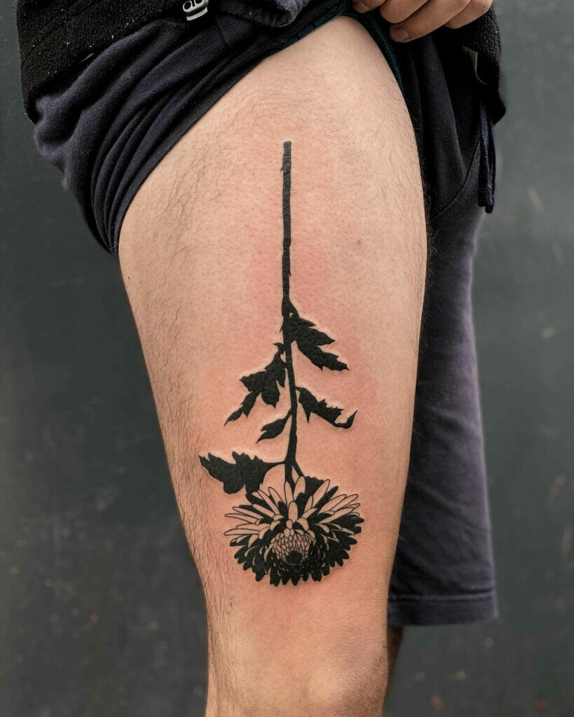 Inverted Chrysanthemum Stem Tattoo