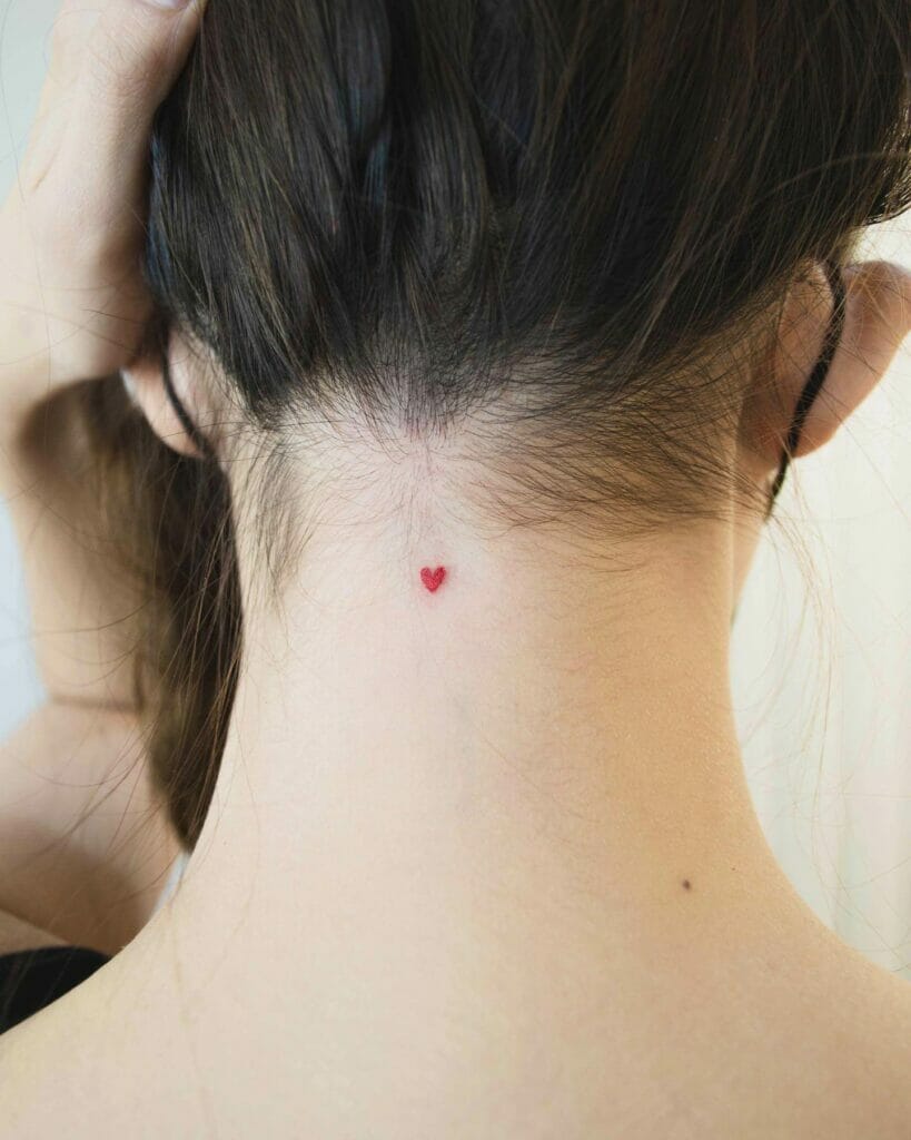 Tiny Red Heart Tattoo