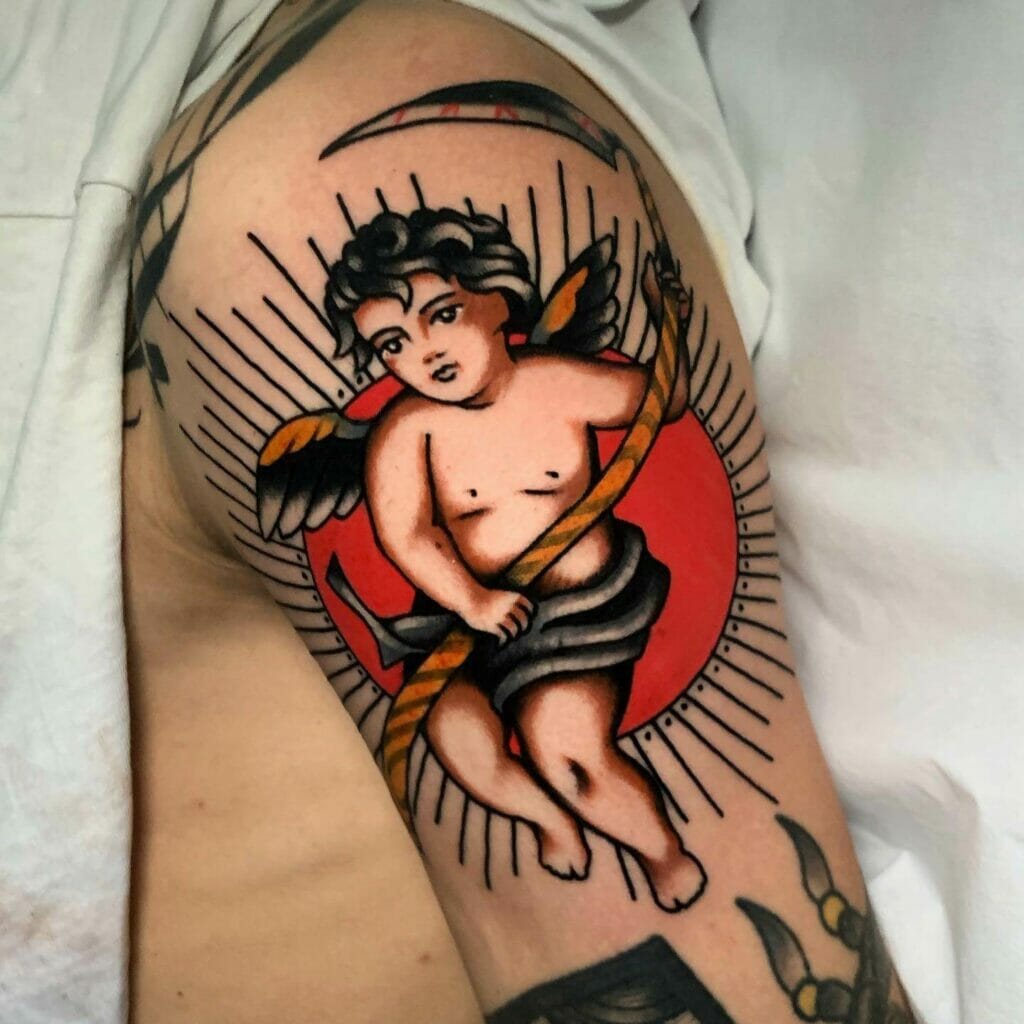 Baby Angel Sleeve Tattoo