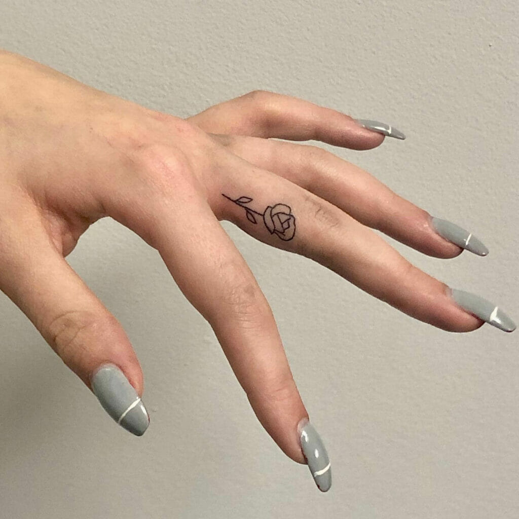 Finger Rose Tattoo