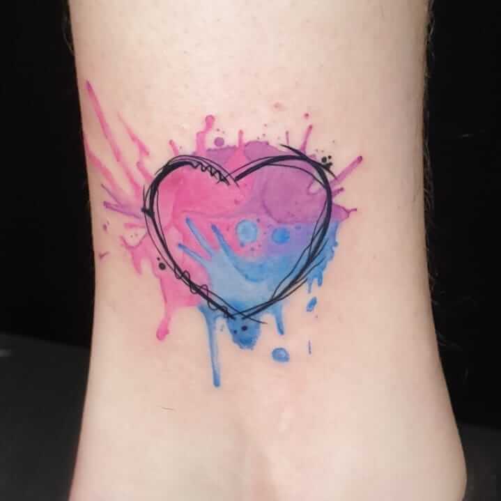 The Bisexual Heart Tattoo