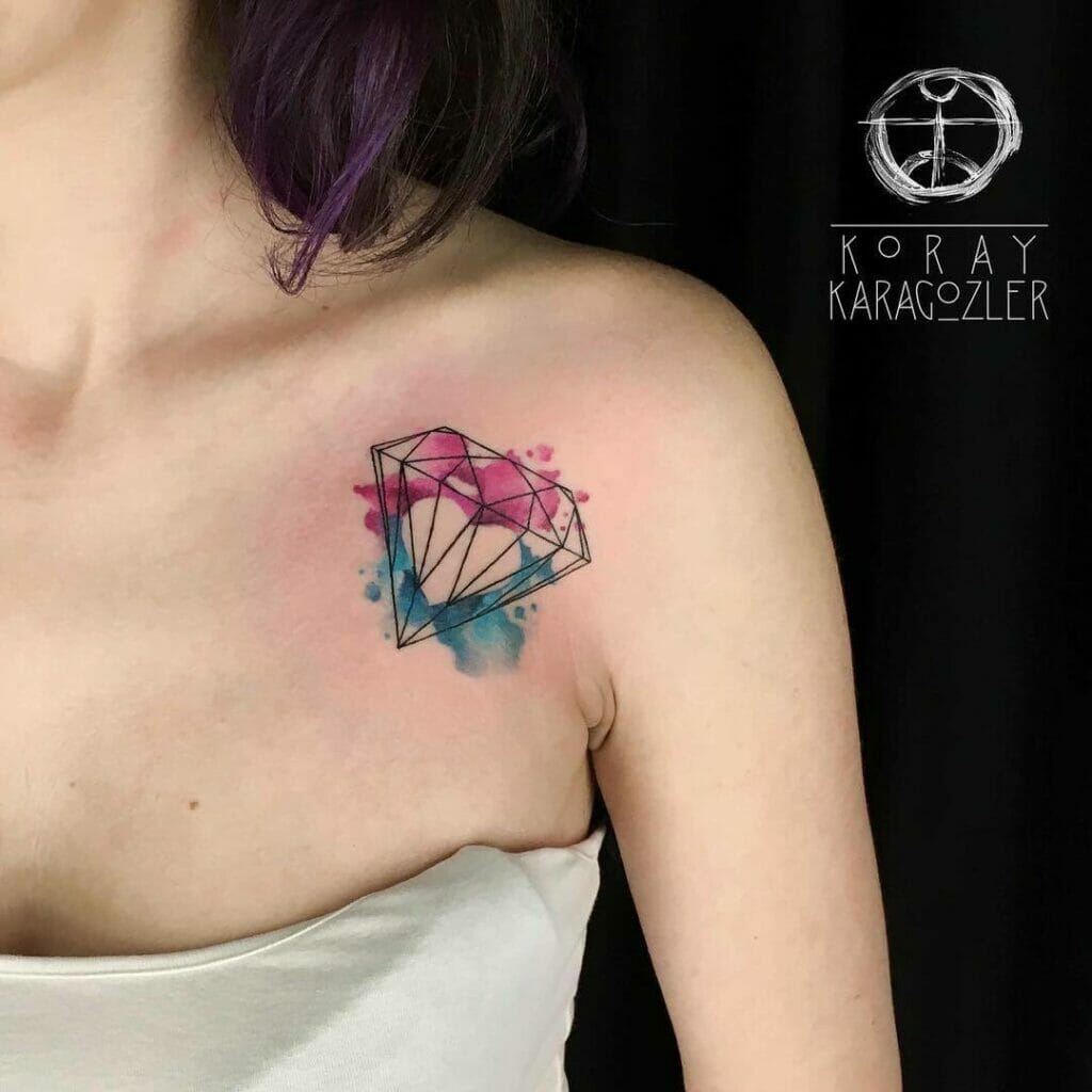 Minimalist Diamond Heart Tattoo