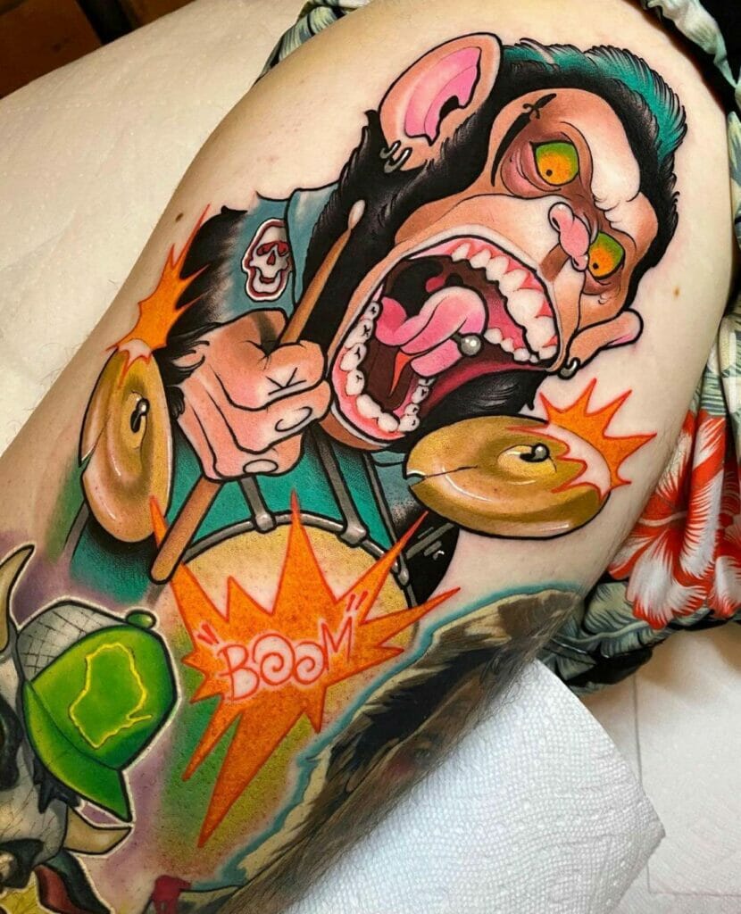 Monkey Punk Tattoo In Color